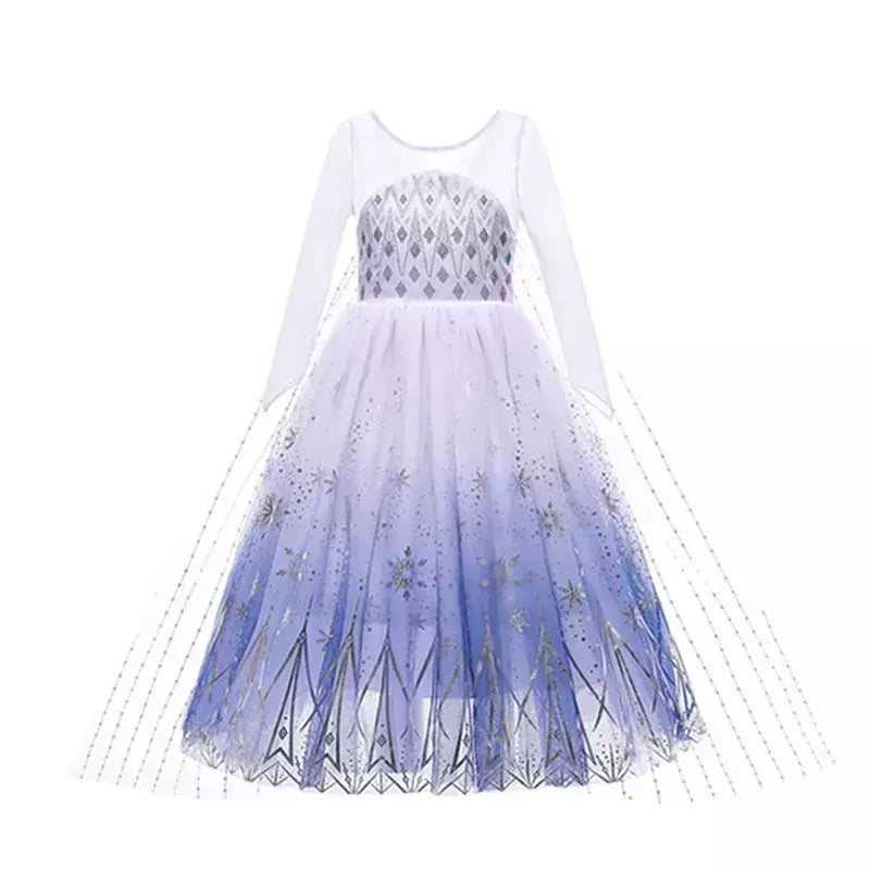 Crianças elsa traje menina aniversário malha vestido de princesa crianças cosplay neve rainha desempenho fantasia noite roupas de halloween