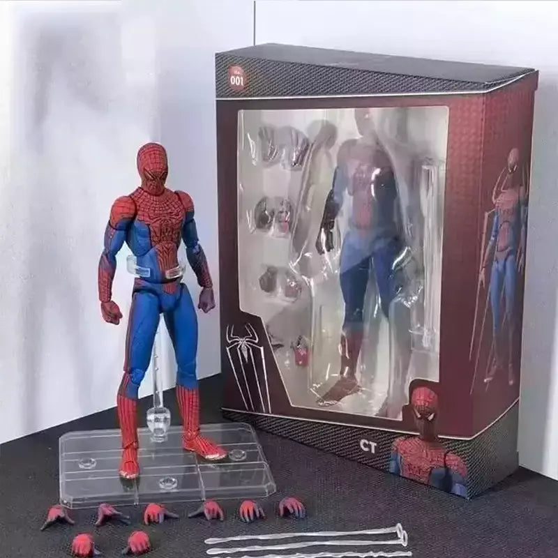 Ct brinquedos homem aranha mafex 185 clássico traje anime figura ver milhas morales 2099 homem-aranha figura de ação estatueta brinquedos crianças presente