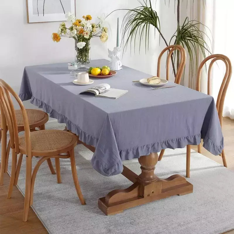 Toalha de mesa de algodão, Toalha de mesa branca lavável para festa de casamento Decoração de banquete de jantar