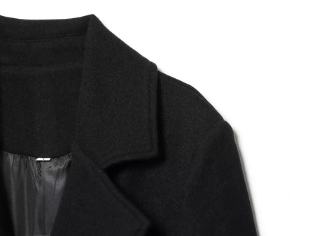 Tidalyf 2025 casaco longo feminino de mistura de lã, gola virada para baixo, cintura com cinto, manga comprida, comprimento da panturrilha, jaqueta com bolsos para o outono