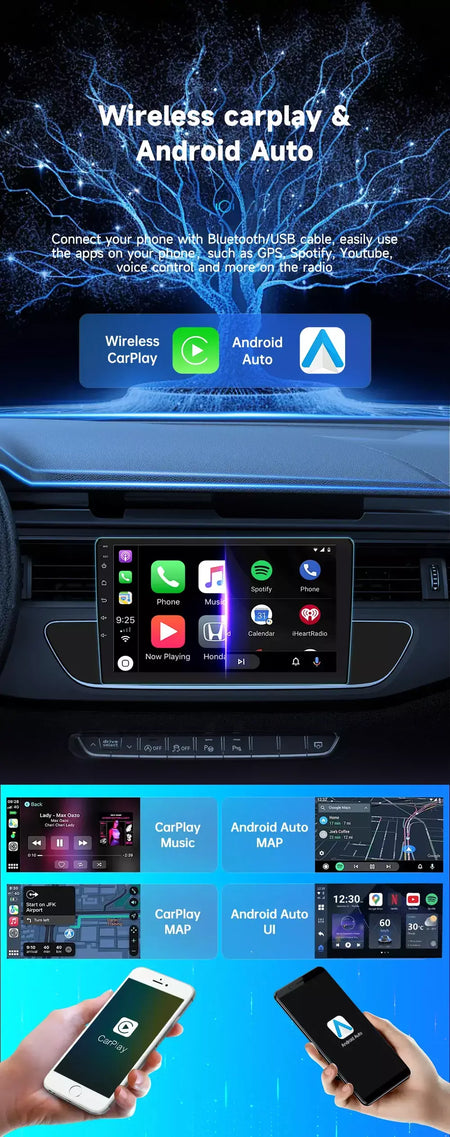 128g 2din 9 "reprodutor de vídeo multimídia carro universal para toyota hyundai kia nissan honda 2din android gps carplay/rádio automático estéreo