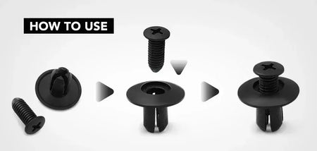 300/50 pçs 8mm fixadores de plástico parafusos universal pára-choques do carro rebites pretos fixador do carro push pin clipes acessórios automóveis