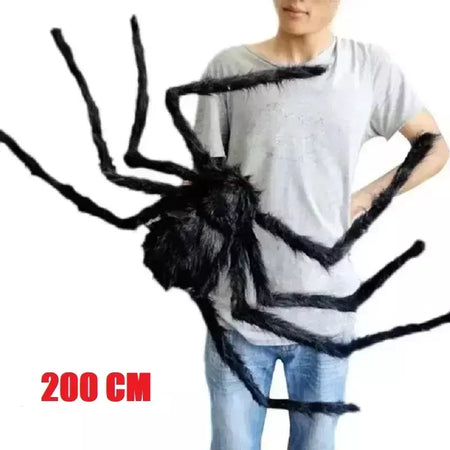 Halloween grande aranha de pelúcia horror decoração de halloween festa prop ao ar livre aranha gigante decoração 30-200cm câmara brincadeira aranha preta