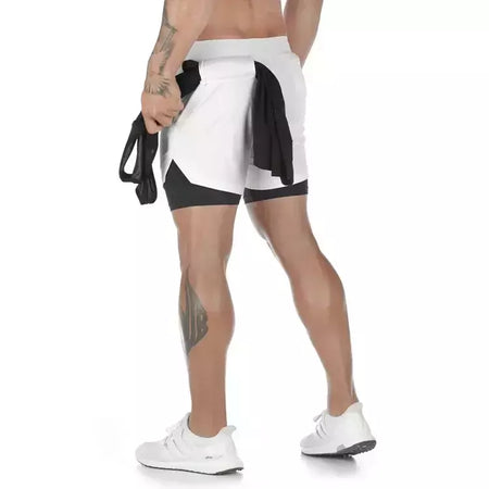 Masculino Anime 2 em 1 Calções Esportivos, Calções de Compressão Atlético Calças de Treino Fitness Running Sportwear, Desempenho Ginásio
