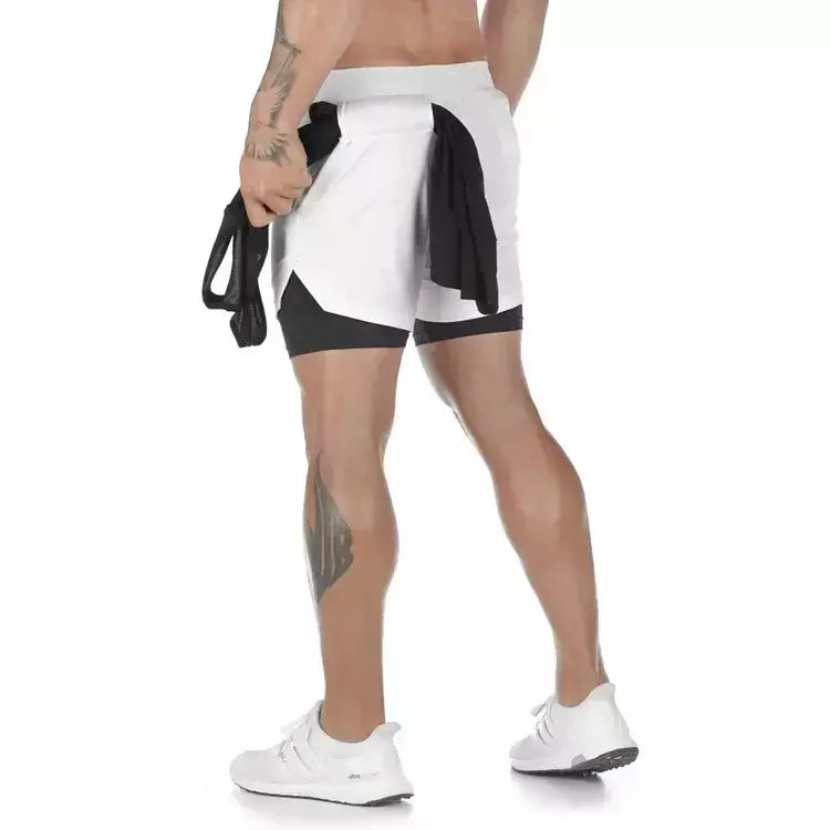 Masculino Anime 2 em 1 Calções Esportivos, Calções de Compressão Atlético Calças de Treino Fitness Running Sportwear, Desempenho Ginásio