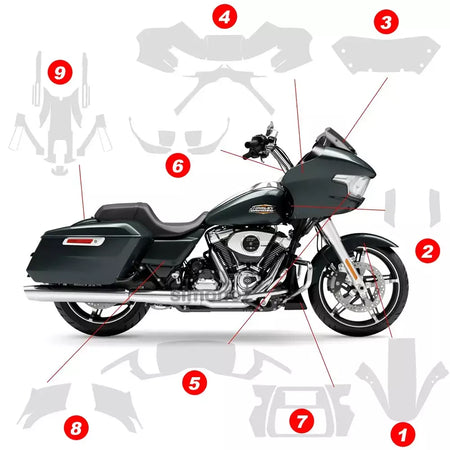 Anti-risco para harley touring road glide ppf filme de proteção de pintura road glide tpu proteção do corpo da motocicleta 2024-2025