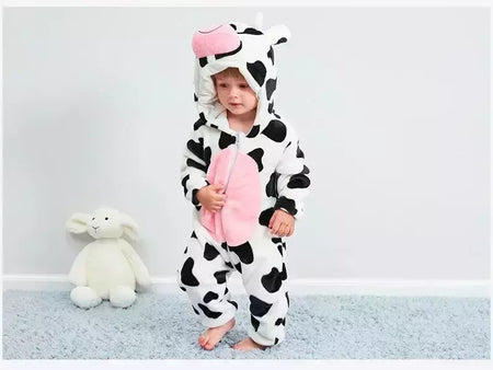 Macacão de flanela para bebés, Macacão Kigurumi, Macaco, Unicórnio, Vaca, Leão, Animal Cosplay, Pijama para 1 a 4 anos Crianças, Meninos, Inverno