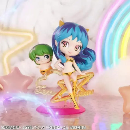 Em estoque Bandai Original Urusei Yatsura ver. -Q posket juntos-LUM & TEN Anime Figuras Modelo Cerca 14/6 cm Coleções Modelo brinquedos