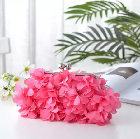 Bolsa de embreagem floral para mulheres, bolsa de casamento para noivas e senhoras, 8 cores, branco, azul, roxo, sacos de flores de noite
