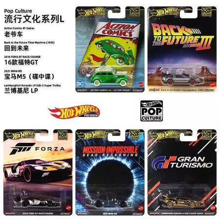 Original rodas quentes 2025 cultura pop Hxd63-L série lamborghini de volta para o futuro modelo de carro crianças brinquedos modelo carro coleção presente