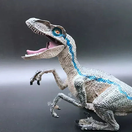 Novo quente 22cm x 5cm x 9cm azul velociraptor jurassic world caído reino jurassic park 5 figura de ação brinquedos presente de natal zlj2