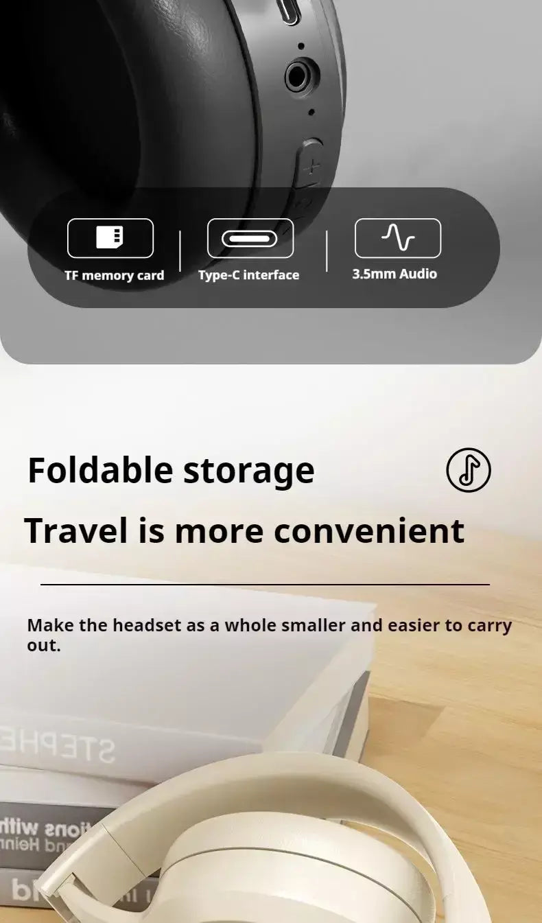 # Sem fio bluetooth 5.3 fones de ouvido sobre a orelha alta fidelidade estéreo verdadeiro esporte gamer fone tf/aux leitor música com hd microfone presentes