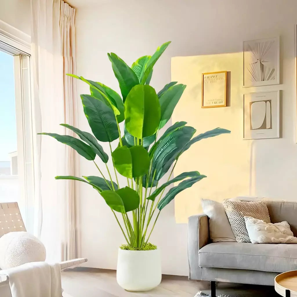65-125cm/47.2in grande palmeira tropical falso banana planta folhas toque real strelitzia reginae planta de plástico para casa jardim