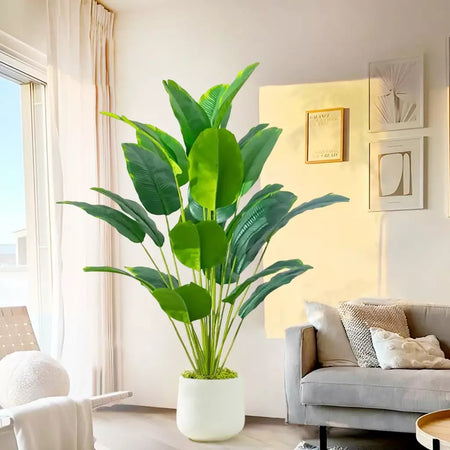 65-125cm/47.2in grande palmeira tropical falso banana planta folhas toque real strelitzia reginae planta de plástico para casa jardim