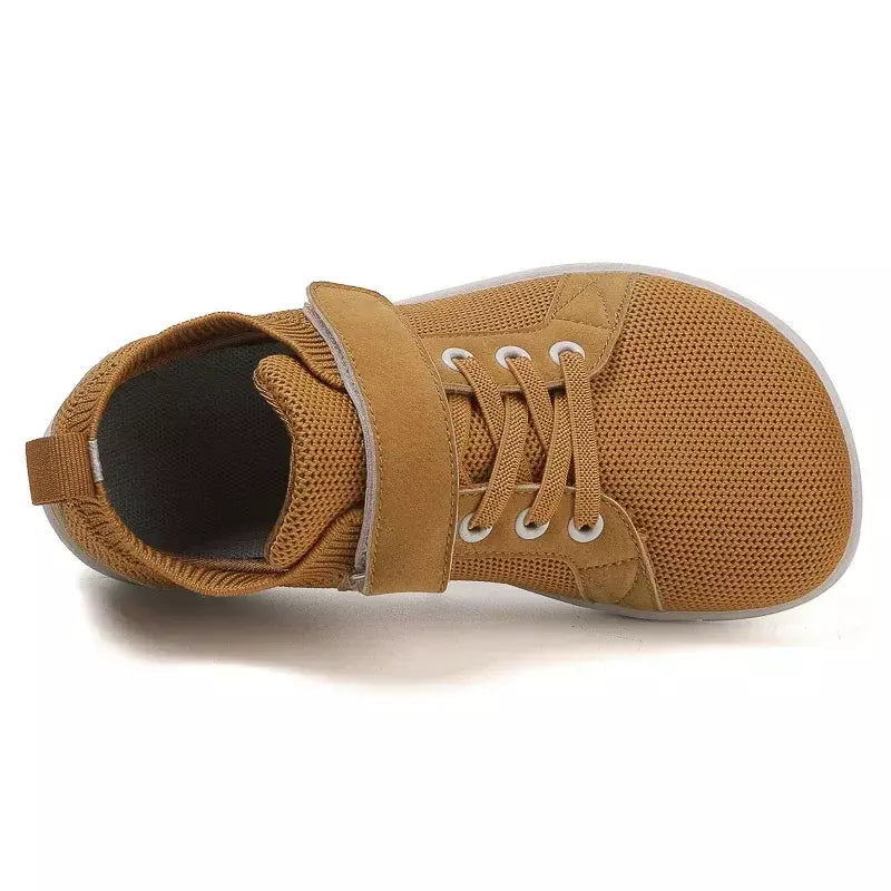 Novos meninos meninas tênis crianças largas sapatos descalços naturalmente spracam sapatos da criança pequena grande criança