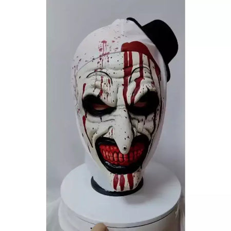 Assustador Terrifier 3 Máscara Cosplay Arte de Halloween O Palhaço Sangrento Látex Adereços Macio Festa Adultos Terrifier Traje Máscaras Disfraz