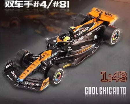 1:43 MCL60 2023 4 # Lando Norris P2 British GP Mclaren F1 #81 Oscar Piastri Diecast coleção de modelos de liga de amor clássico Hobby