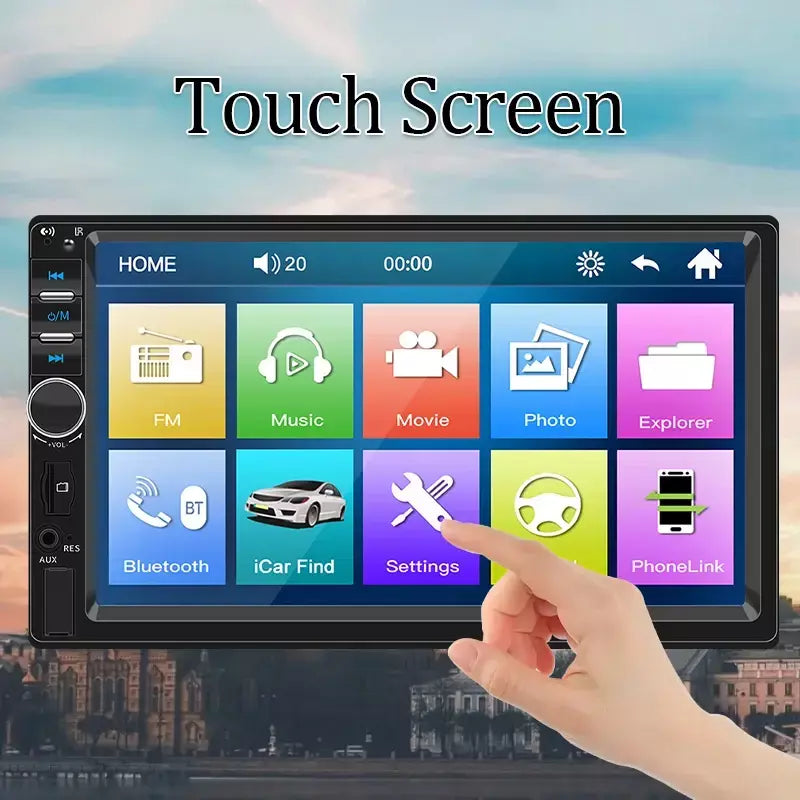 7 Polegada rádio do carro 1 din multimídia mp5 player espelho link tela de toque fm iso potência aux entrada bluetooth usb universal autoradio