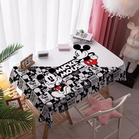 Toalha De Mesa Mickey Mouse Dos Desenhos Animados Da Disney Para Crianças, Mesa De Jantar Americana, Toalha De Mesa De Café Retro, Toalha De Mesa Quadrada