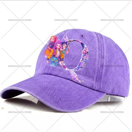 Kpop demônio caçador chapéu carta A-Z boné de beisebol para mulheres verão ajustável chapéu de sol anime bonito retro sunbonnet adulto chapelaria presente