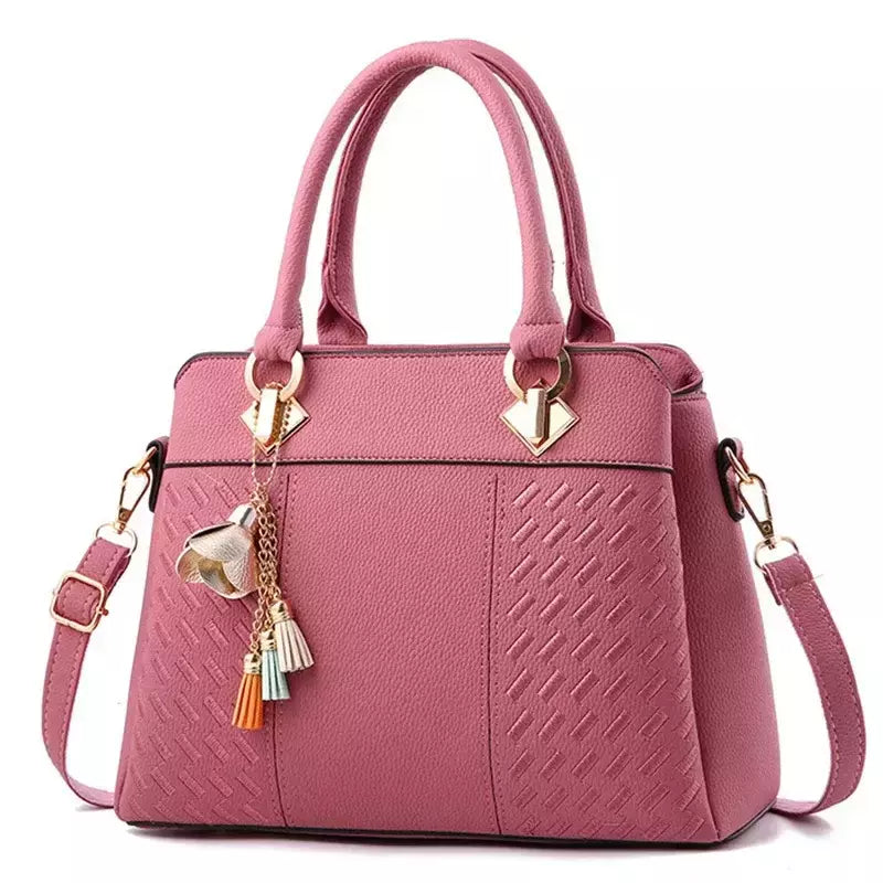 Bolsa crossbody de couro PU para mulheres, alça superior, bordada, bolsa de ombro elegante, bolsas de mão estilo simples para senhora