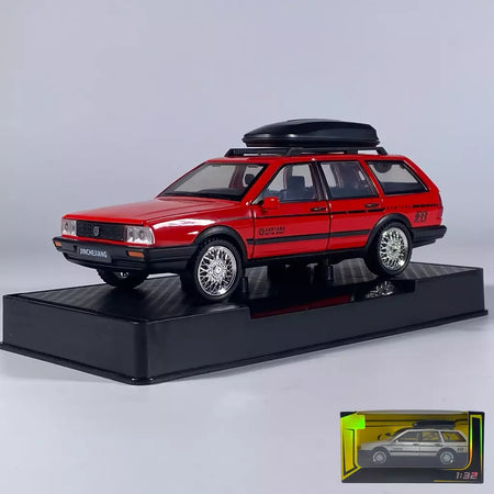 1:32 volkswagenwerk santana wagon liga de metal diecast modelo carro som & luz puxar para trás simulação clássica coleção hobby presente