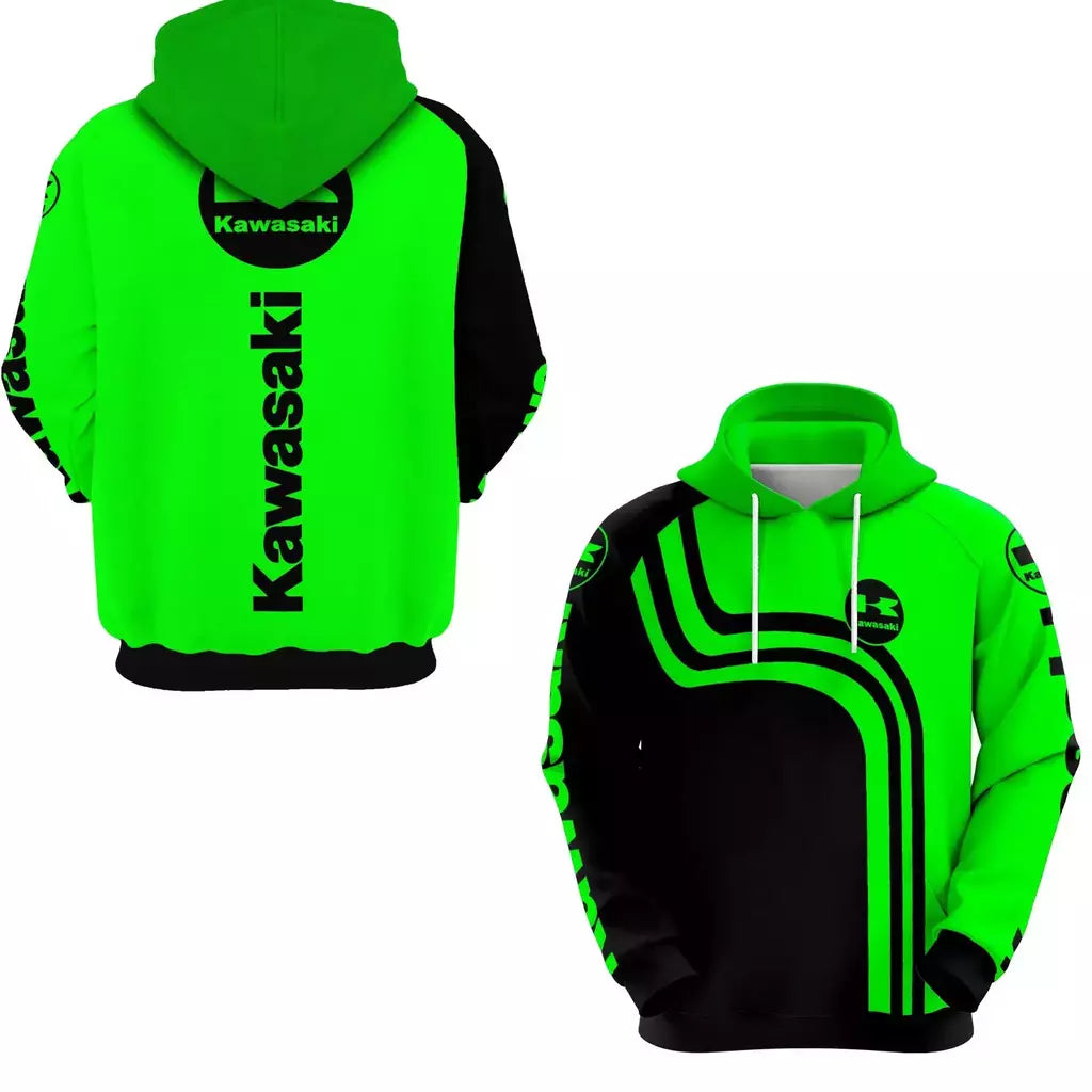 Hoodie Kawasaki Moto GP para homens e mulheres, pulôver esportivo infantil, lazer de rua, impressão 3D, primavera e outono