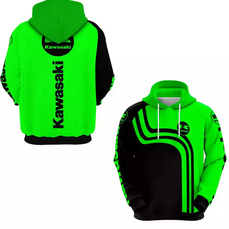 Hoodie Kawasaki Moto GP para homens e mulheres, pulôver esportivo infantil, lazer de rua, impressão 3D, primavera e outono