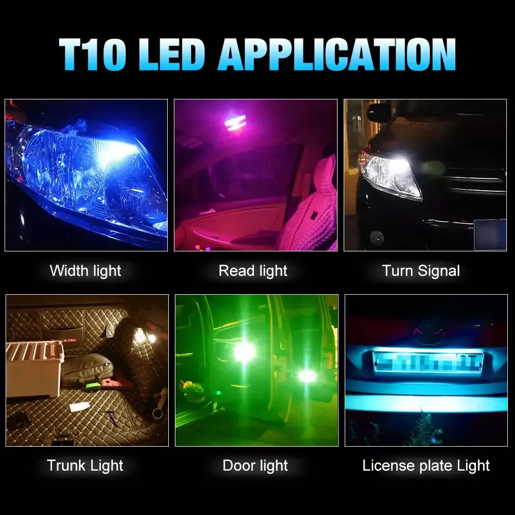 2/6x w5w t10 lâmpadas led canbus w5w safira cob drive-free led cunha lâmpada 6000k 168 194 led 5w5 interior do carro cúpula lâmpada de leitura