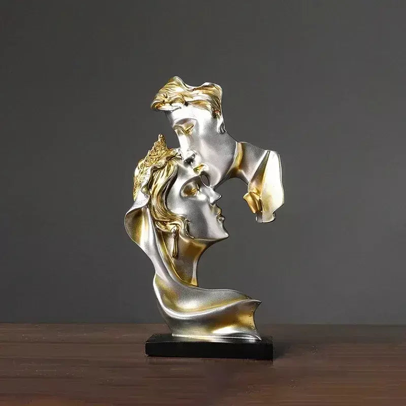 Mini resina amantes estátua estatueta beijando postura modelo artesanato escultura ornamento decoração para casa desktop armário de vinho decoração