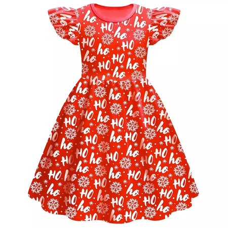 Novo natal meninas vestido carta papai noel impressão carnaval festa crianças roupas de natal masquerade desempenho roupas infantis