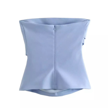 TRAF-Blusa sem mangas sem alças para mulheres, tops femininos, zíper traseiro, roupas de rua, tanque chique, moda verão, nova