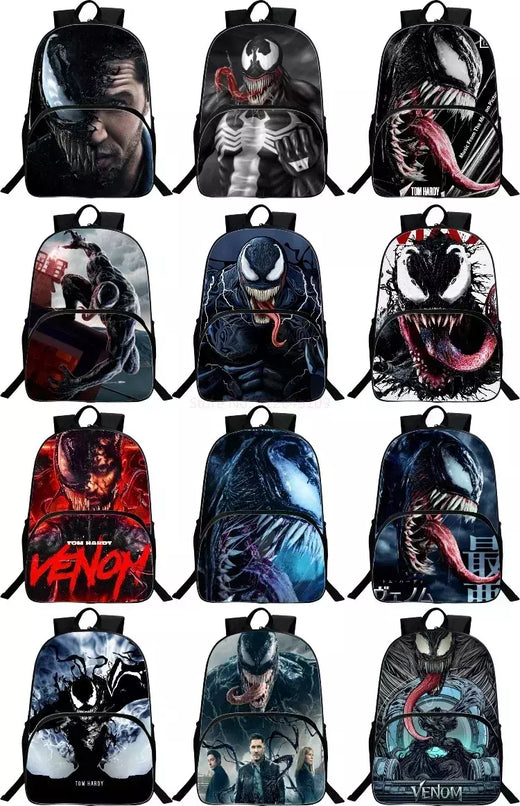 Marvel Legends Venom Mochilas para crianças, Super Heroes School Bag para meninos, Mochila de jardim de infância para crianças, Cartoon Laptop Bags for Men