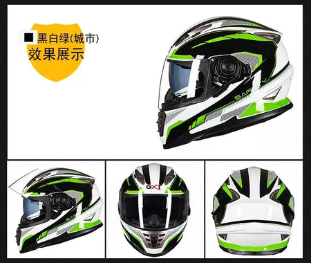 Gxt palhaço rosto cheio capacete da motocicleta lente solar interna motocross casco moto leve segurança bicicleta de rua equitação rápida casque moto