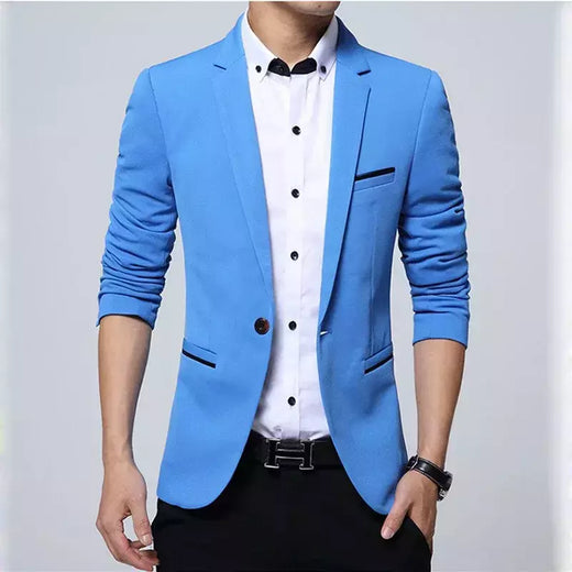 Blazers casuais de peito único masculino, jaqueta justa, escritório comercial e social, marca de moda, primavera e outono, 5XL