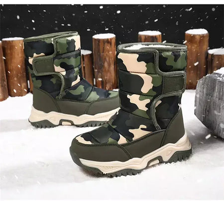 2023 inverno crianças sapatos de pelúcia tecido impermeável antiderrapante sapatos da menina sola de borracha botas de neve moda quente botas ao ar livre