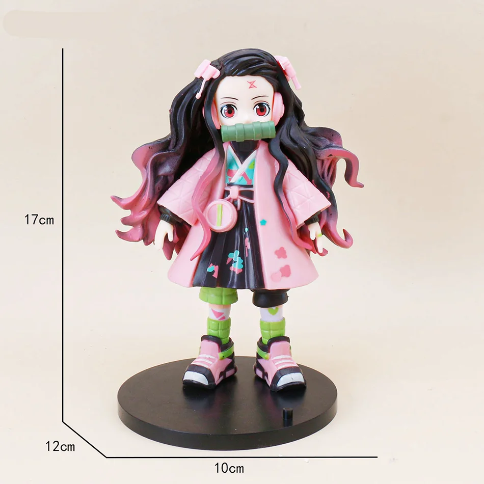 Anime 15cm demon slayer figura nezuko tanjirou zenitsu inosuke kyoujurou giyuu kawaii qposket pvc modelo brinquedos crianças presente