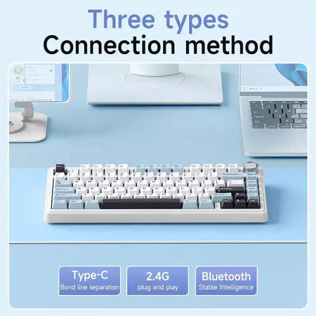 AULA F75 2.4G Teclado mecânico para jogos sem fio/Bluetooth/com fio RGB personalizado 75% layout OEM estrutura de junta de perfil