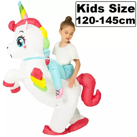 Vestuário colorido unicórnio animal trajes infláveis terno anime purim halloween carnaval festa cosplay traje para crianças adultas