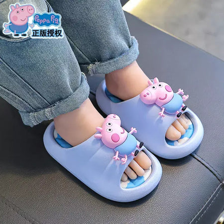 Peppa Pig Sandálias femininas de verão 2025 Novo estilo antiderrapante chinelos de banho internos para crianças em casa