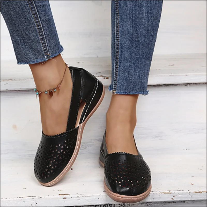 Sandálias artesanais de couro feminino, sapatilhas respiráveis, estilo retrô, chinelo de apoio personalizado para senhoras, verão 2022