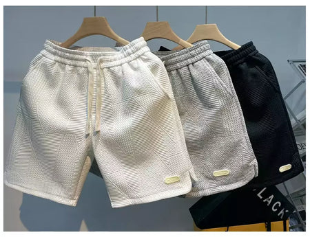 Shorts de verão folgados masculinos, casacos casuais, calças de praia grandes, remendo, novo estilo, moda