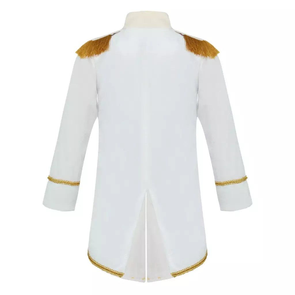 Meninos príncipe cosplay traje manga longa franja de ouro trança veludo smoking tailcoat tribunal real cosplay jaqueta vestir-se