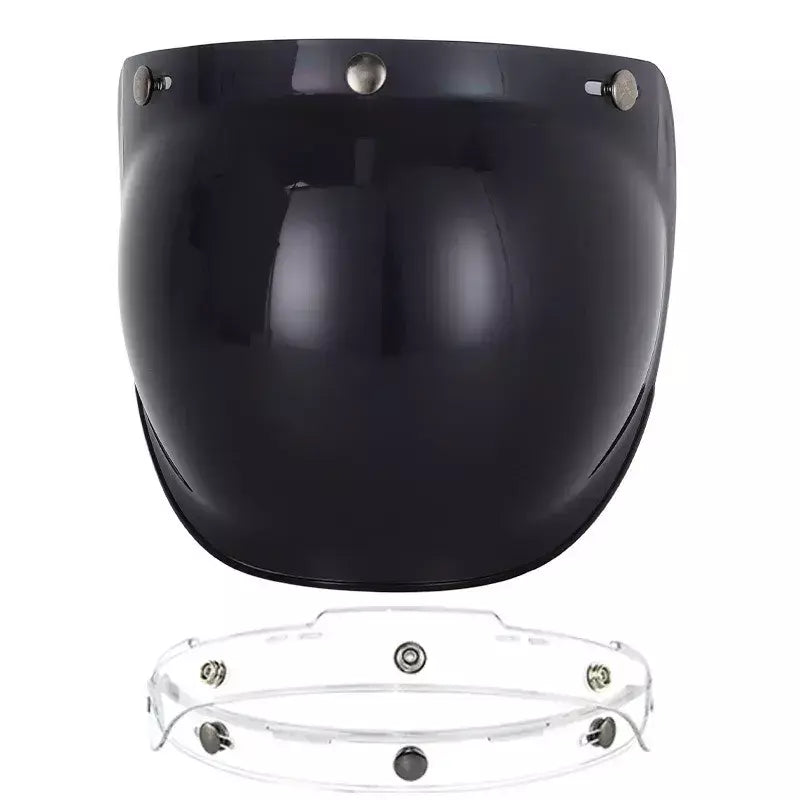 Capacete de motocicleta bolha escudo viseira anti-nevoeiro proteção uv lente hd para capacete retro rosto aberto meio capacete bolha óculos lente