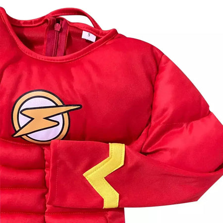 Halloween conjunto de super-heróis flash músculo fantasia vestido unisex fantasia carnaval festa cosplay trajes fantasia vestido chapelaria máscara conjuntos