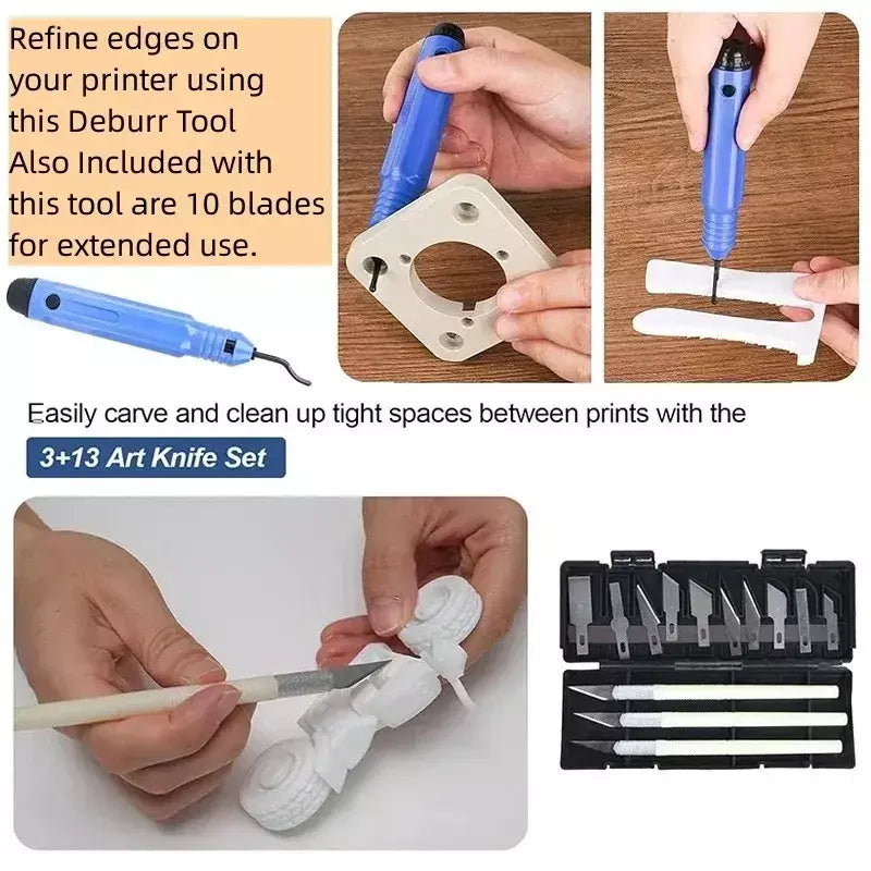 Modelo 3d ferramenta de moagem rebarbação kit faca gravura ferramenta escultura diy arquivo cortador raspador ferramenta corte 3d impressão kit ?