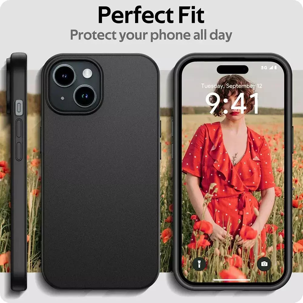 Luxo fosco silicone caso macio para iphone 17 ar 16 15 14 plus 13 12 mini 11 pro max xr ultra fino sólido preto capa