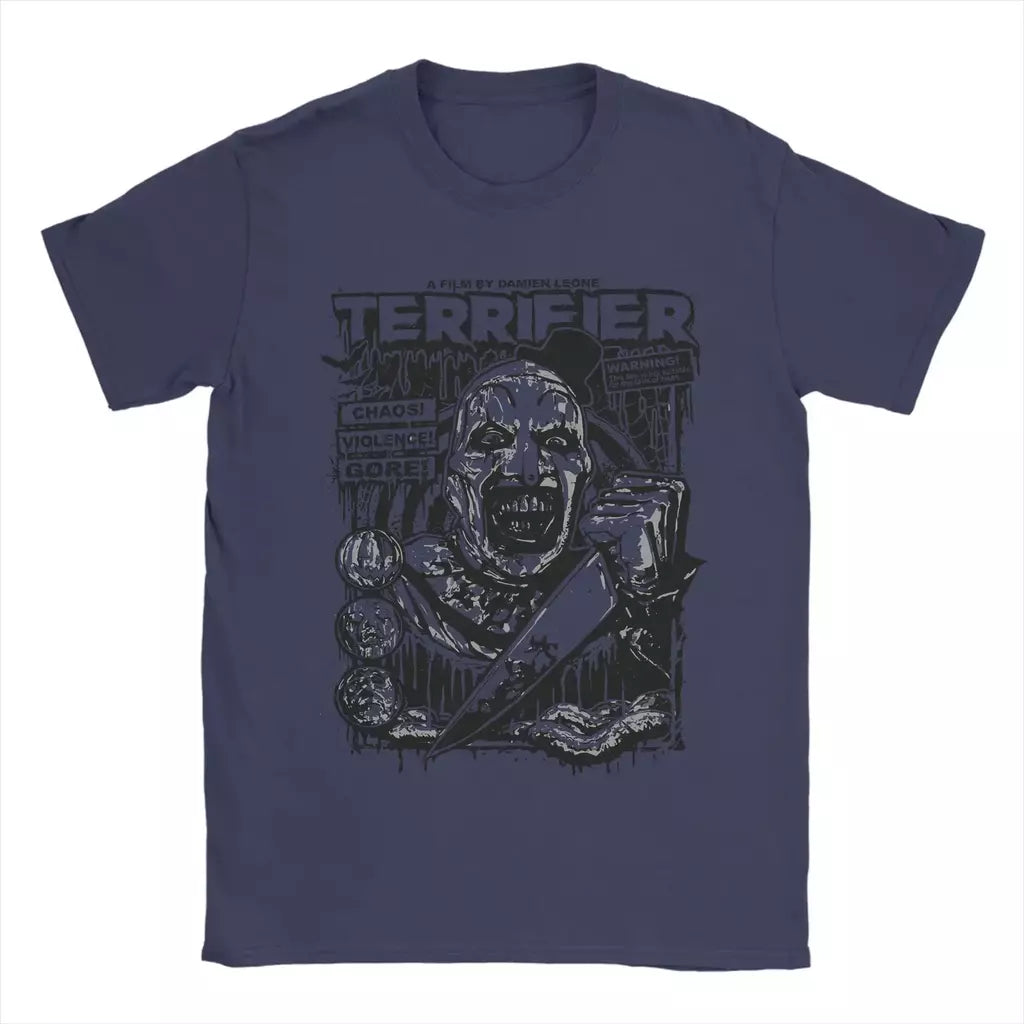 2025 engraçado terrível palhaço filme de terror camiseta para homens crewneck puro verão t camisas manga curta camiseta plus size roupas