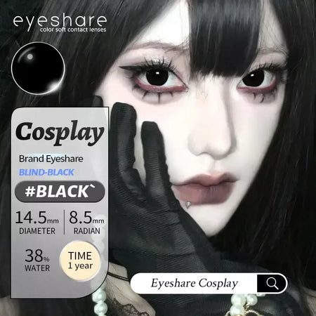 Eyeshare 1 par cosplay lentes de contato coloridas brancas lentes de contato vermelhas anime lentes de olho preto halloween beleza maquiagem lentes