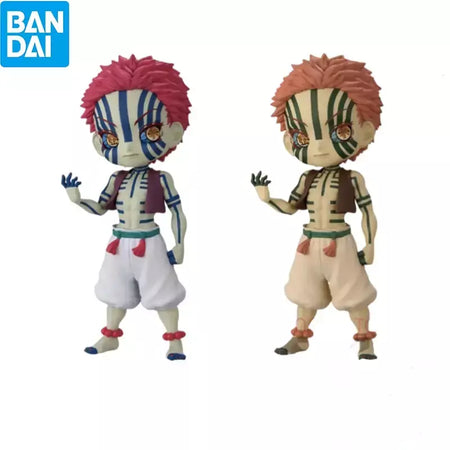 Bandai em estoque banpresto personagens originais de anime demon slayer q posket akaza prêmios kit de garagem modelo brinquedos de presente estático